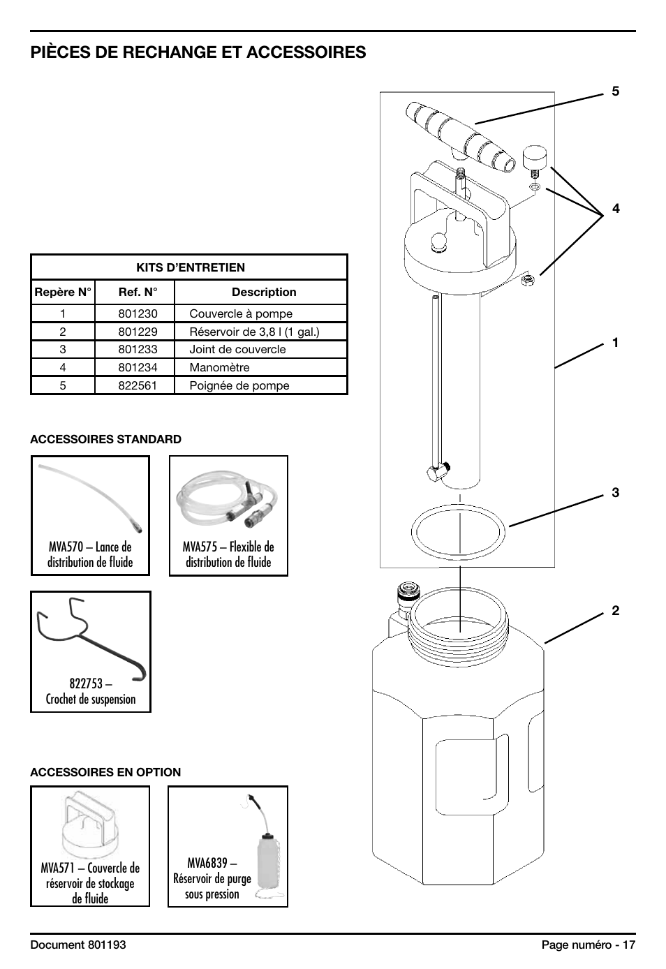 Pièces de rechange et accessoires | Mityvac MV6840 fluid dispensing system User Manual | Page 17 / 30