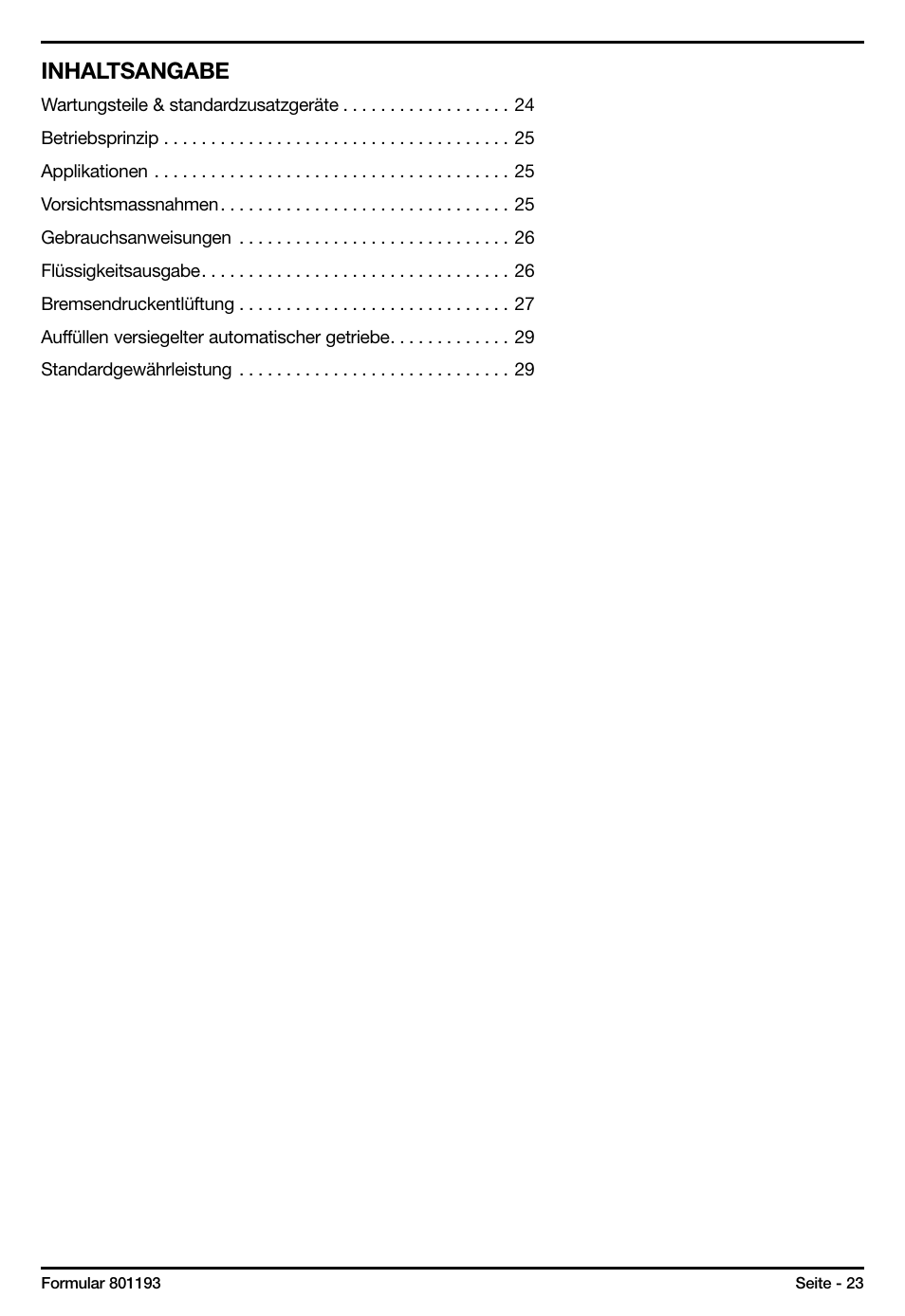 Inhaltsangabe | Mityvac MV6840 fluid dispensing system User Manual | Page 23 / 30