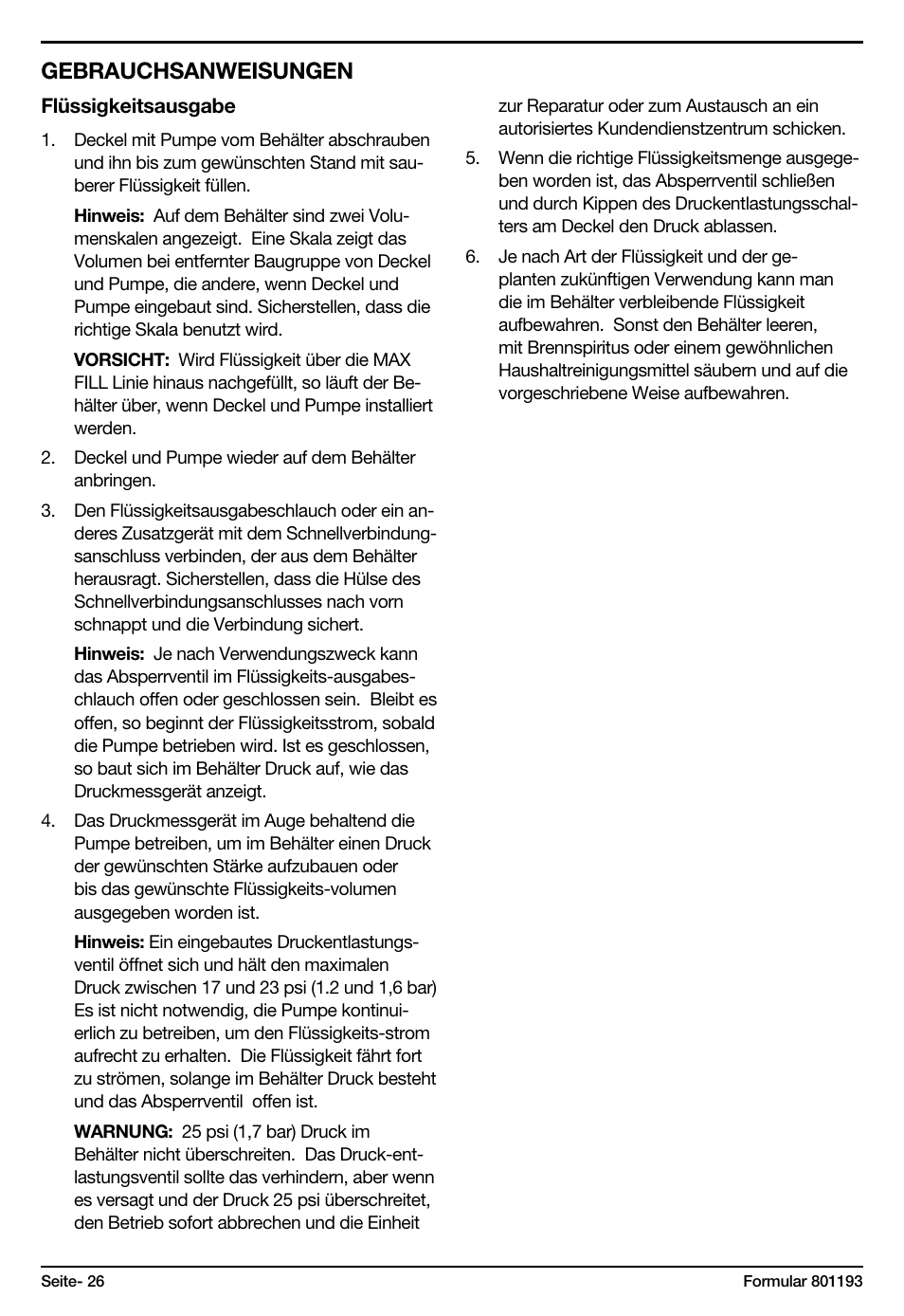 Gebrauchsanweisungen | Mityvac MV6840 fluid dispensing system User Manual | Page 26 / 30