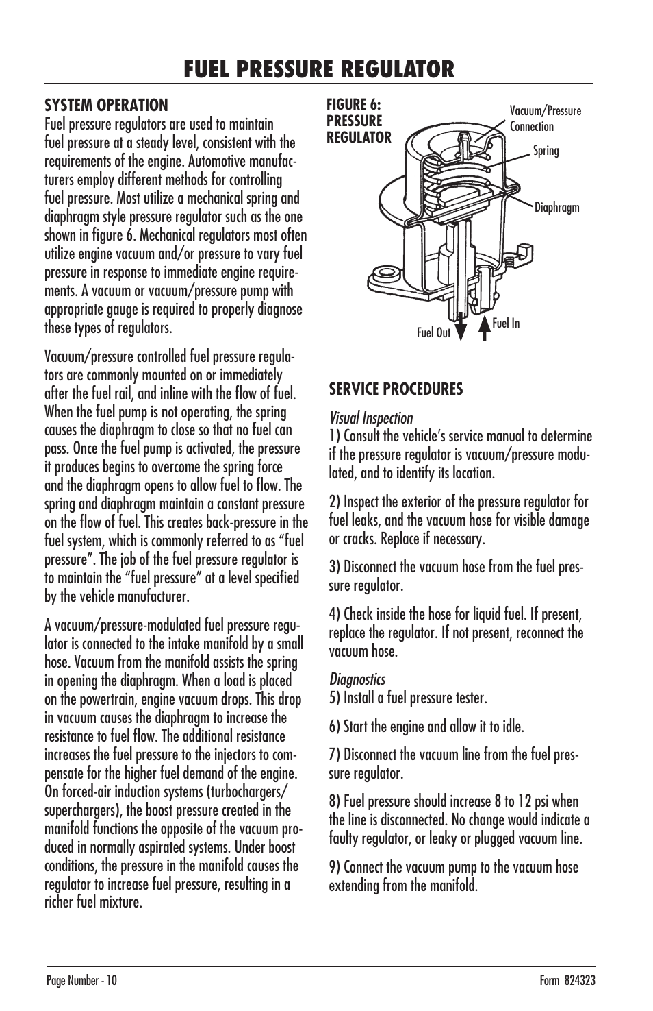 Fuel pressure regulator | Mityvac MV8500 silverline elite aUtoMotive test kit User Manual | Page 10 / 76