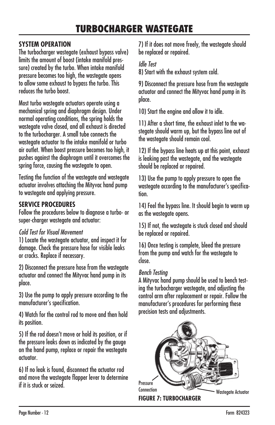 Turbocharger wastegate | Mityvac MV8500 silverline elite aUtoMotive test kit User Manual | Page 12 / 76