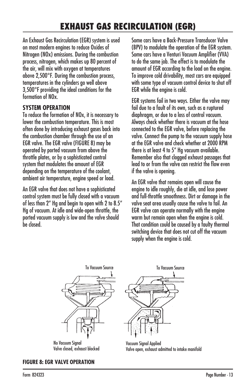 Exhaust gas recirculation (egr) | Mityvac MV8500 silverline elite aUtoMotive test kit User Manual | Page 13 / 76
