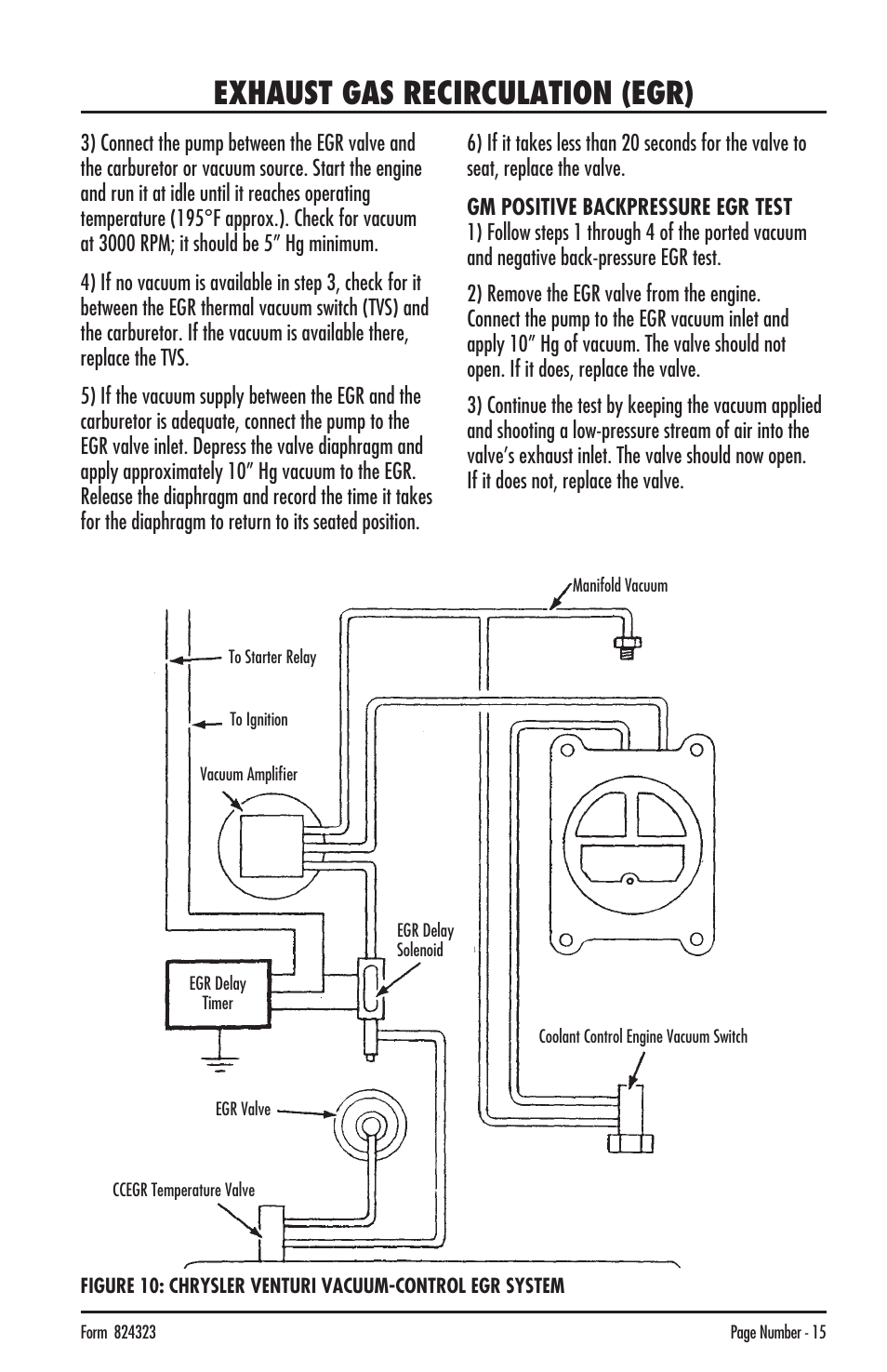 Exhaust gas recirculation (egr) | Mityvac MV8500 silverline elite aUtoMotive test kit User Manual | Page 15 / 76