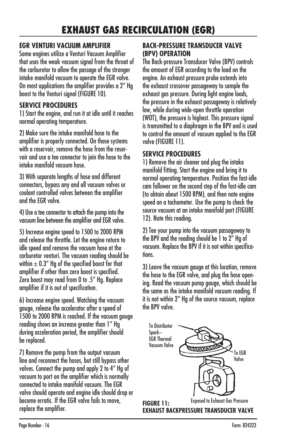 Exhaust gas recirculation (egr) | Mityvac MV8500 silverline elite aUtoMotive test kit User Manual | Page 16 / 76