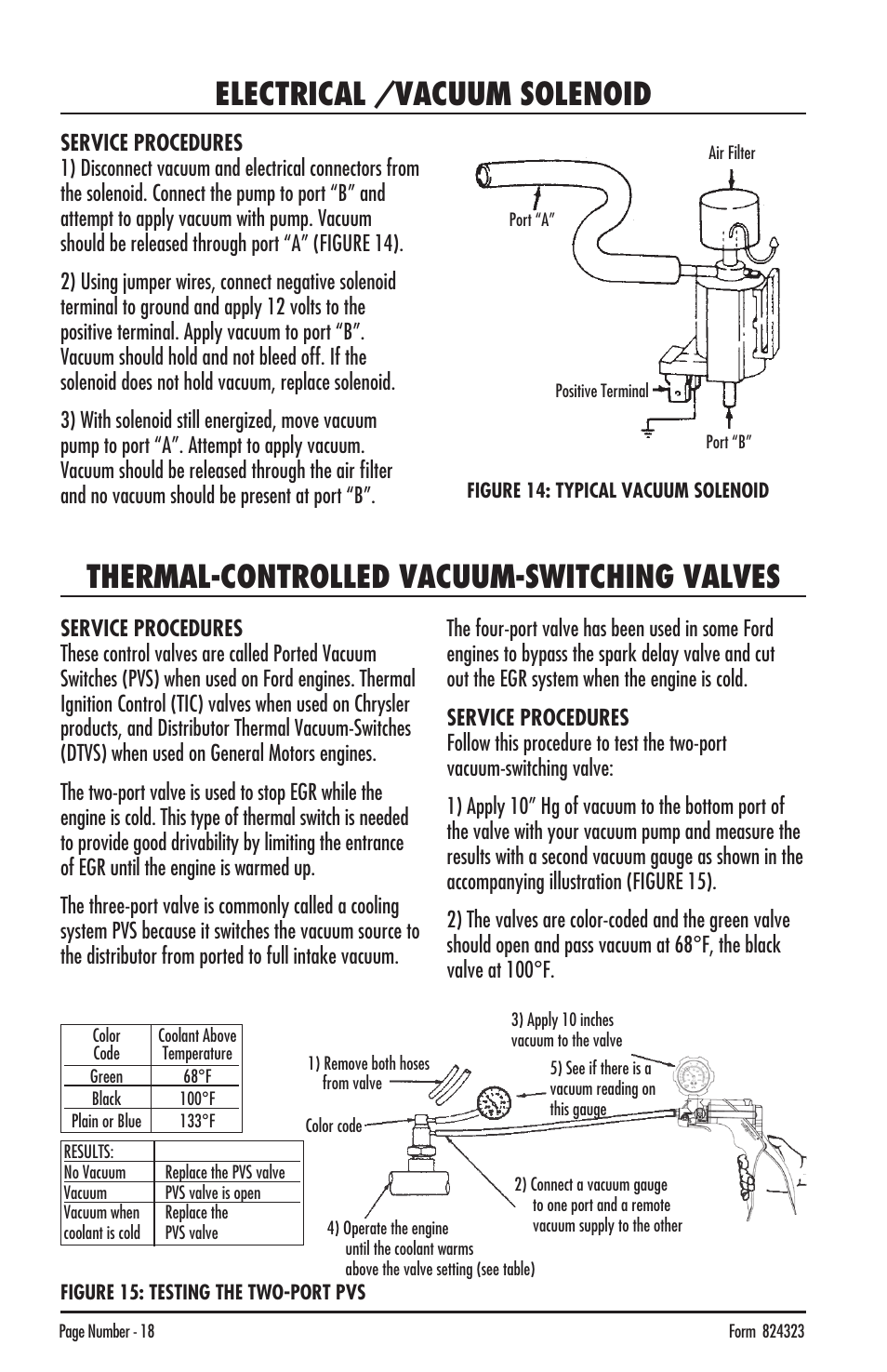 Thermal-controlled vacuum-switching valves, Electrical /vacuum solenoid | Mityvac MV8500 silverline elite aUtoMotive test kit User Manual | Page 18 / 76