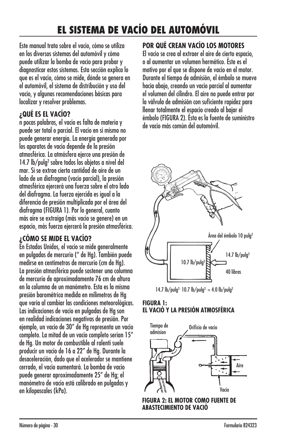 El sistema de vacío del automóvil | Mityvac MV8500 silverline elite aUtoMotive test kit User Manual | Page 30 / 76