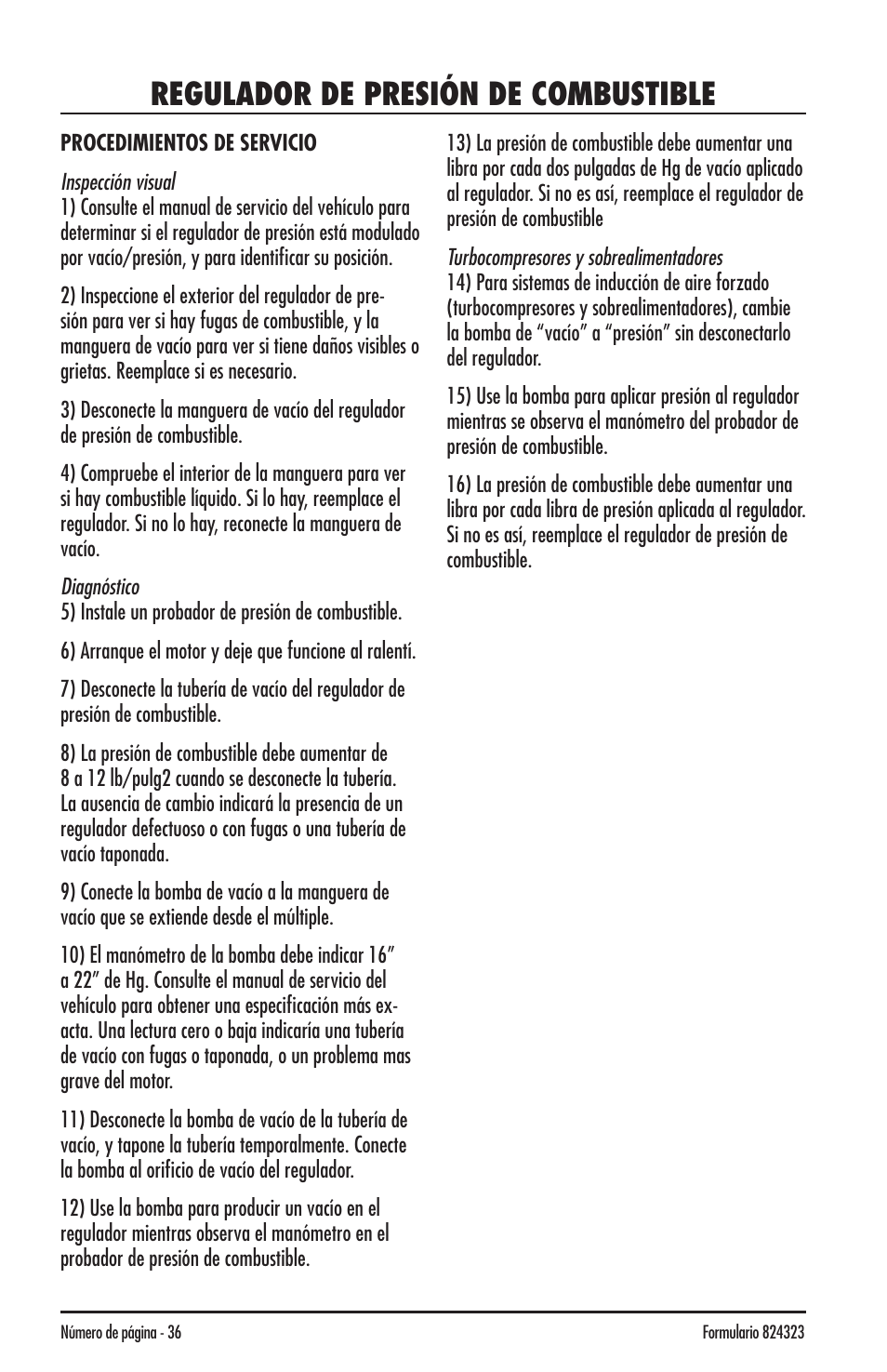 Regulador de presión de combustible | Mityvac MV8500 silverline elite aUtoMotive test kit User Manual | Page 36 / 76