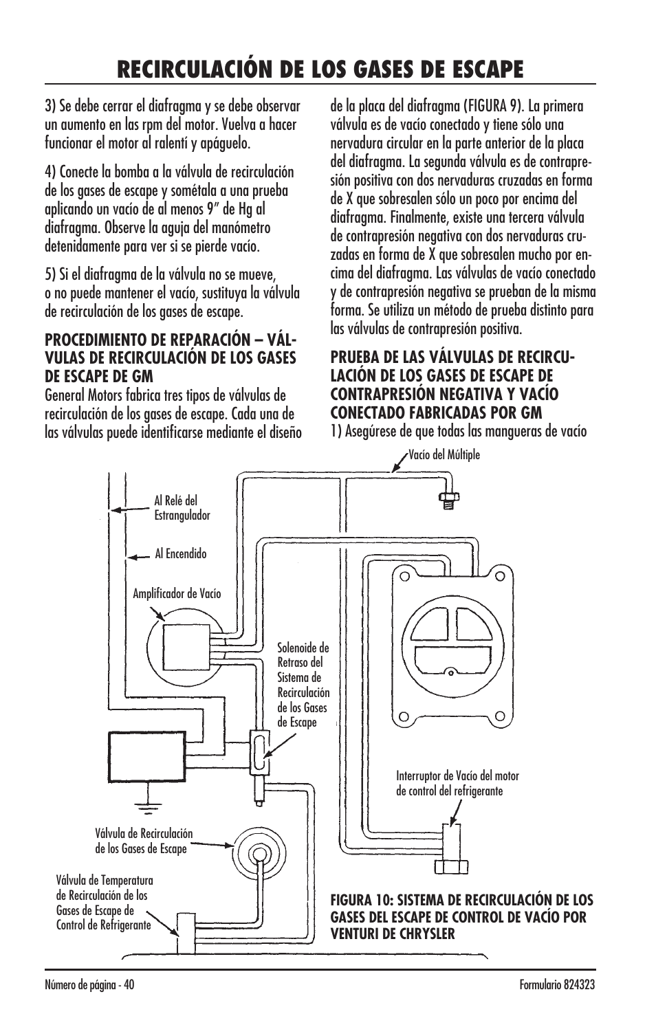 Recirculación de los gases de escape | Mityvac MV8500 silverline elite aUtoMotive test kit User Manual | Page 40 / 76