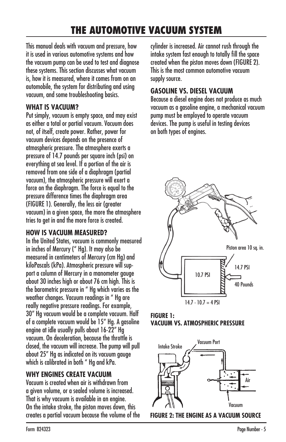 The automotive vacuum system | Mityvac MV8500 silverline elite aUtoMotive test kit User Manual | Page 5 / 76
