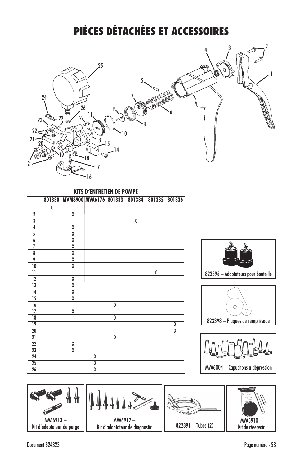 Pièces détachées et accessoires | Mityvac MV8500 silverline elite aUtoMotive test kit User Manual | Page 53 / 76