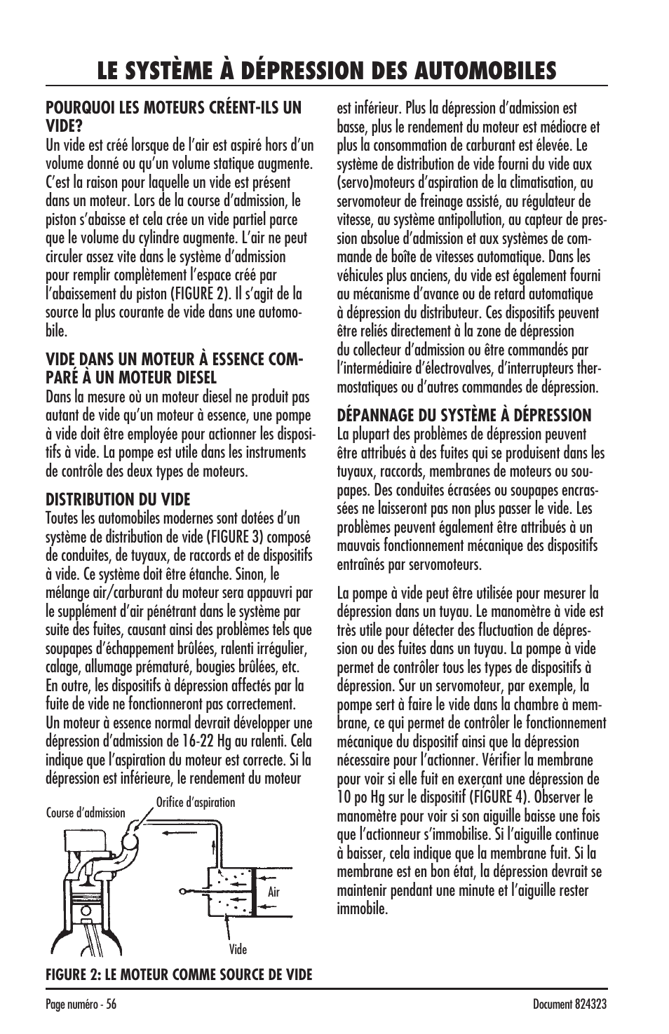 Le système à dépression des automobiles | Mityvac MV8500 silverline elite aUtoMotive test kit User Manual | Page 56 / 76