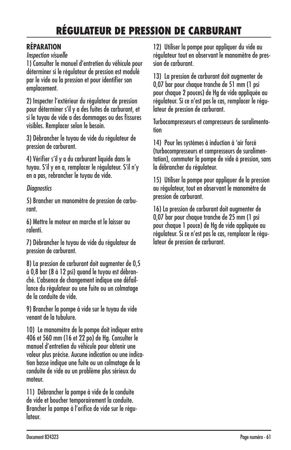 Régulateur de pression de carburant | Mityvac MV8500 silverline elite aUtoMotive test kit User Manual | Page 61 / 76