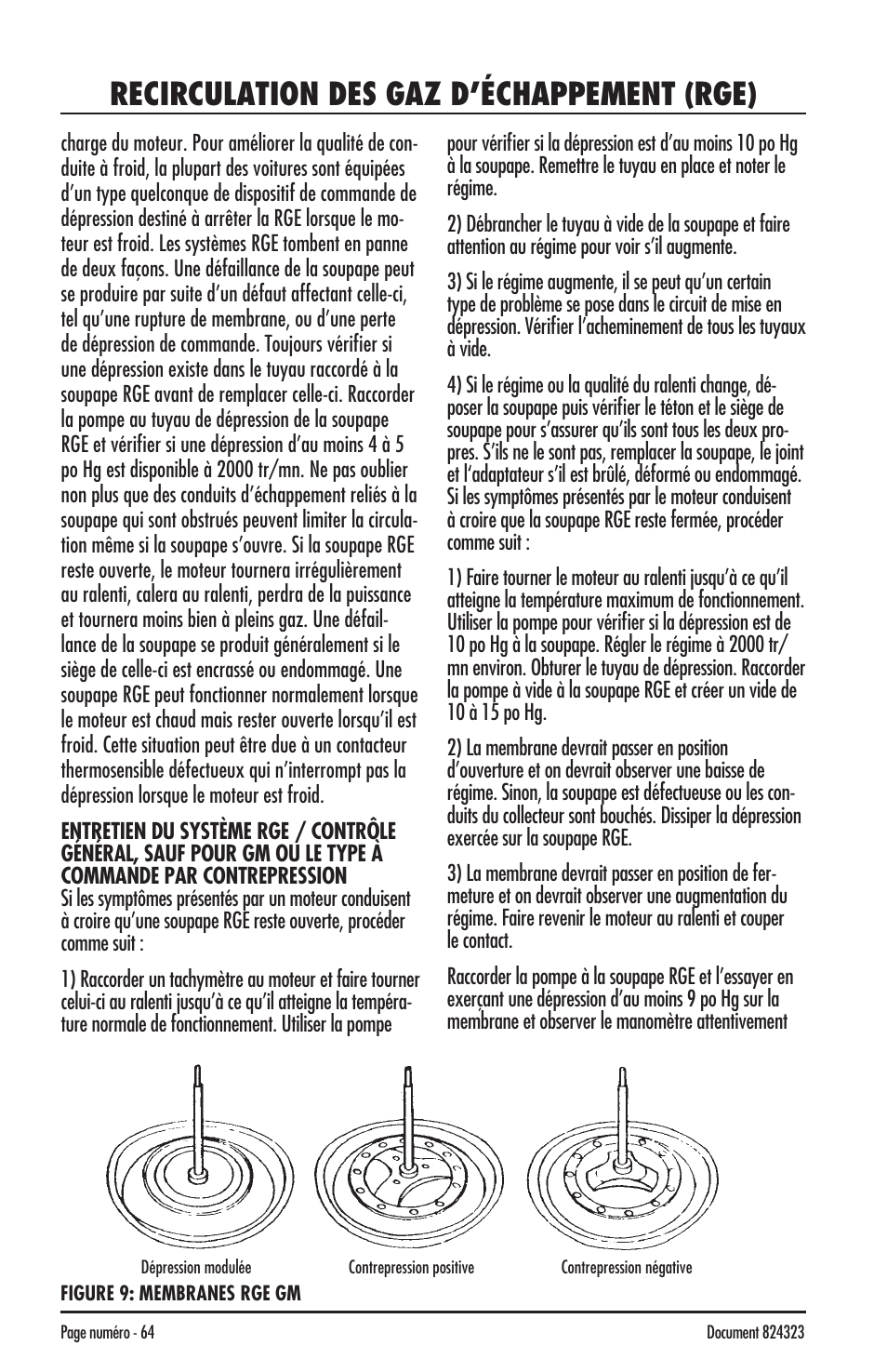 Recirculation des gaz d’échappement (rge) | Mityvac MV8500 silverline elite aUtoMotive test kit User Manual | Page 64 / 76