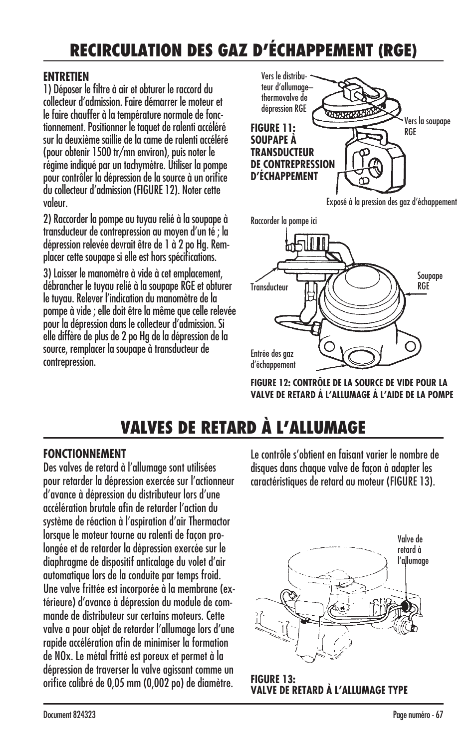 Recirculation des gaz d’échappement (rge), Valves de retard à l’allumage | Mityvac MV8500 silverline elite aUtoMotive test kit User Manual | Page 67 / 76