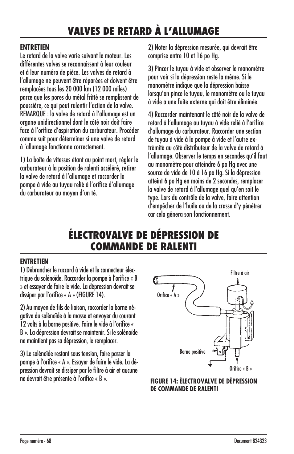 Valves de retard à l’allumage, Électrovalve de dépression de commande de ralenti | Mityvac MV8500 silverline elite aUtoMotive test kit User Manual | Page 68 / 76