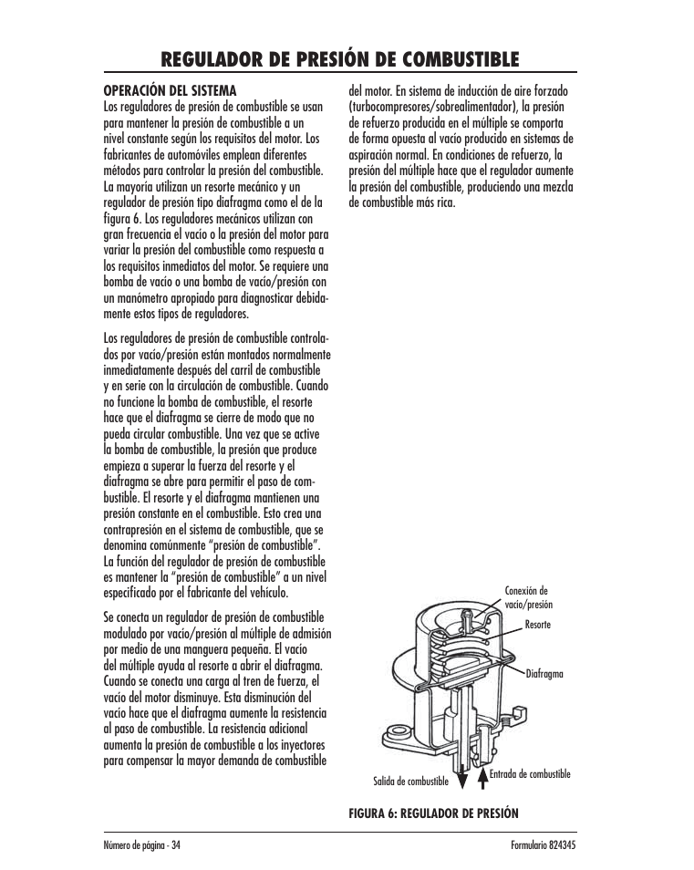 Regulador de presión de combustible | Mityvac MV8000 AUTOMOTIVE TEST & BLEED KIT User Manual | Page 34 / 76