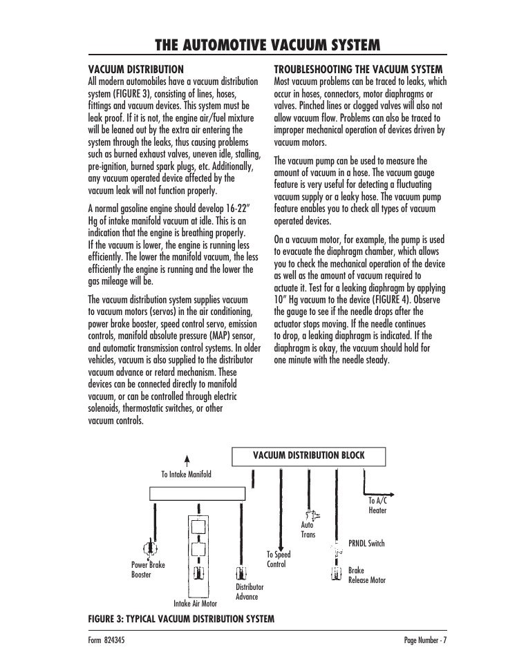 The automotive vacuum system | Mityvac MV8000 AUTOMOTIVE TEST & BLEED KIT User Manual | Page 7 / 76