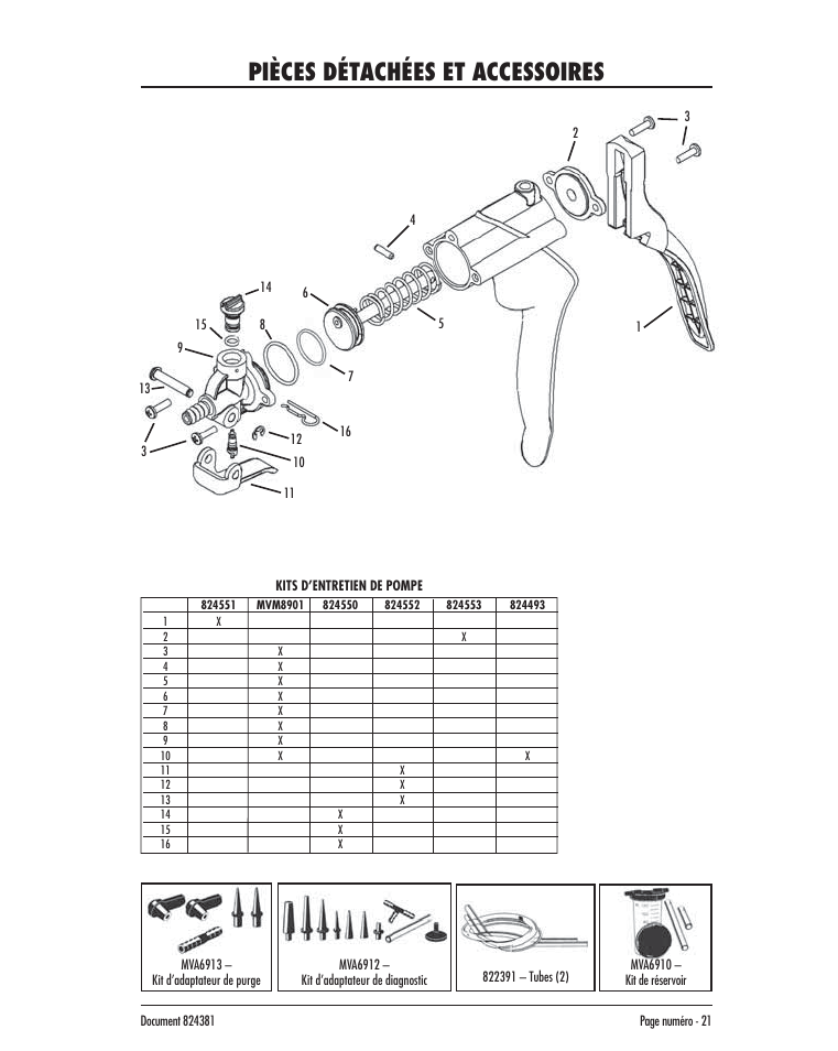 Pièces détachées et accessoires | Mityvac MV8020 AUTOMOTIVE BRAKE BLEEDING KIT User Manual | Page 21 / 32