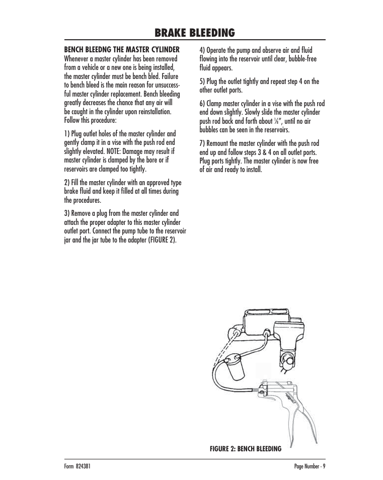 Brake bleeding | Mityvac MV8020 AUTOMOTIVE BRAKE BLEEDING KIT User Manual | Page 9 / 32