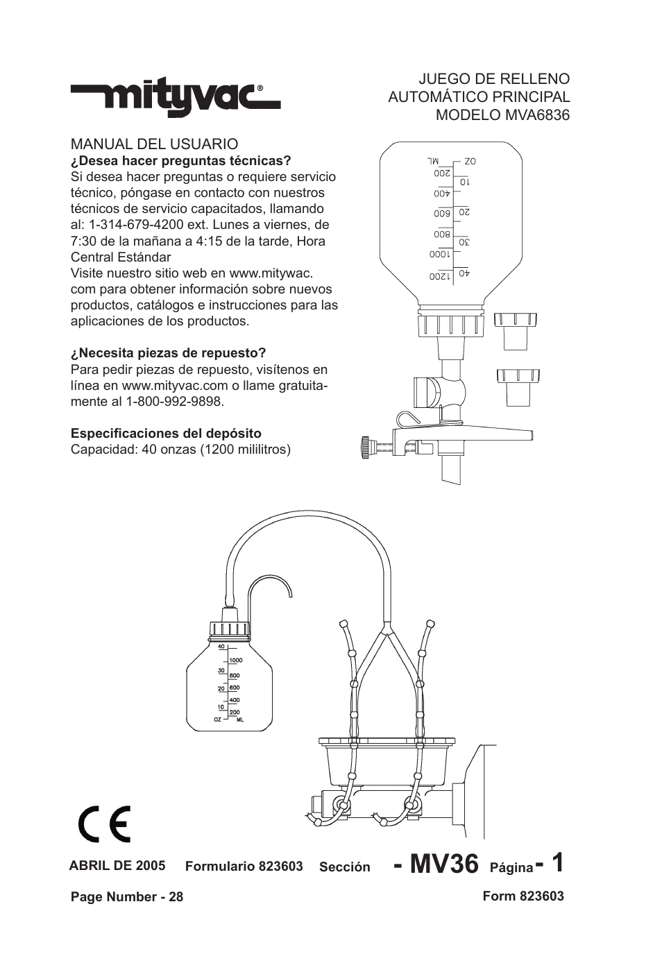 Mv36 - 1 | Mityvac MVA6836 MASTER AUTO-REFILL KIT User Manual | Page 28 / 36