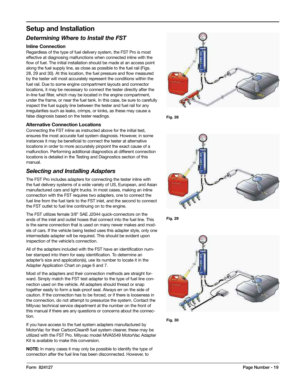 Setup and installation | Mityvac MV5545 FST PRO FUEL SYSTEM TESTER User Manual | Page 19 / 42