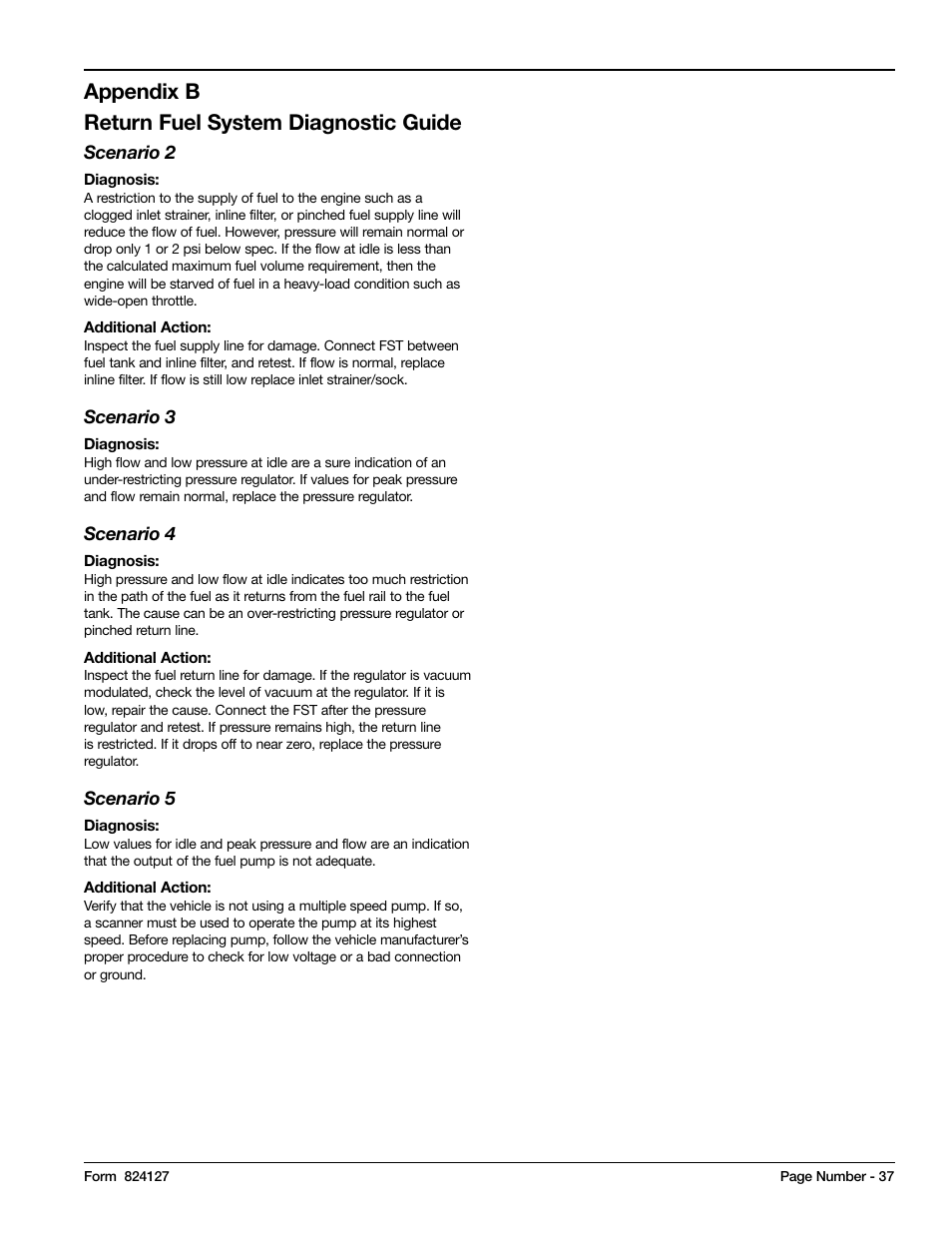 Appendix b return fuel system diagnostic guide | Mityvac MV5545 FST PRO FUEL SYSTEM TESTER User Manual | Page 37 / 42