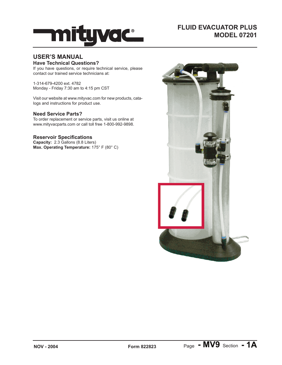 Mityvac 07201 FLUID EVACUATOR PLUS User Manual | 24 pages