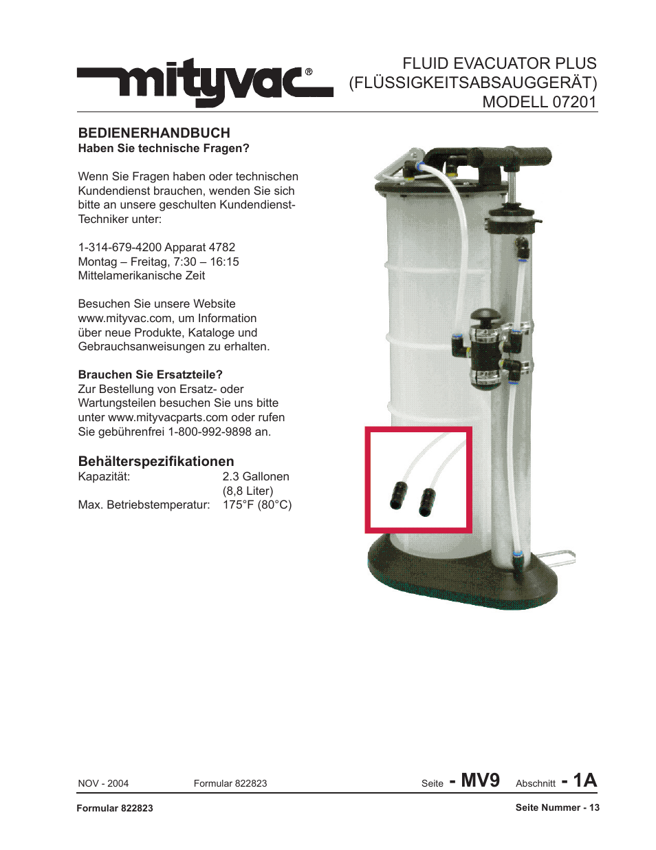 Mityvac 07201 FLUID EVACUATOR PLUS User Manual | Page 13 / 24