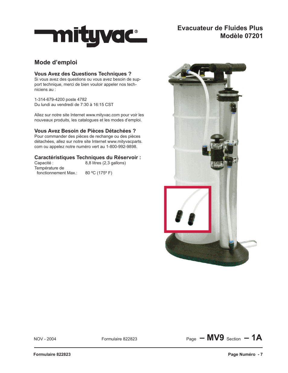 Mode d’emploi | Mityvac 07201 FLUID EVACUATOR PLUS User Manual | Page 7 / 24