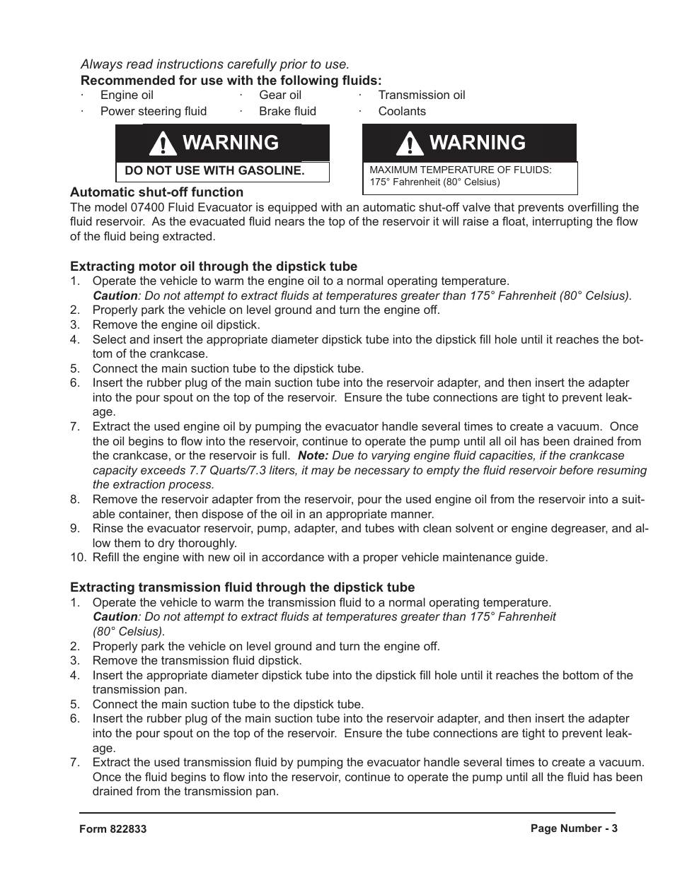 Mityvac 07400 Fluid Evacuator 1.9 Gallon_7.3 Liter Capacity User Manual | Page 3 / 16