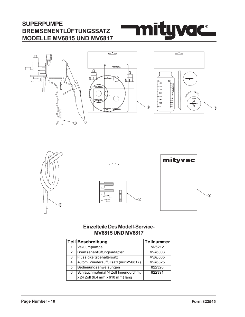 Mityvac MV6817 SUPERPUMP BRAKE BLEEDING KITS User Manual | Page 10 / 17