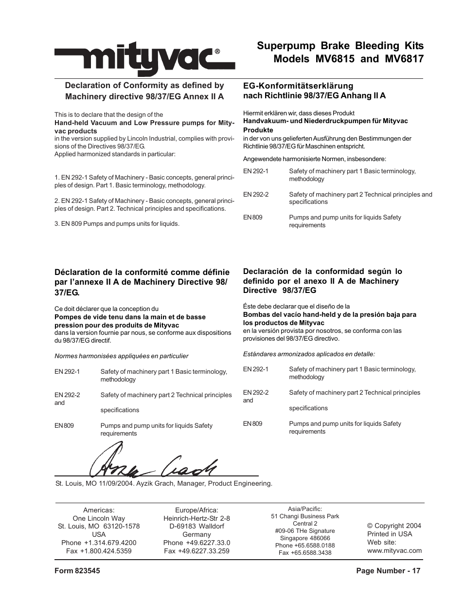 Mityvac MV6817 SUPERPUMP BRAKE BLEEDING KITS User Manual | Page 17 / 17