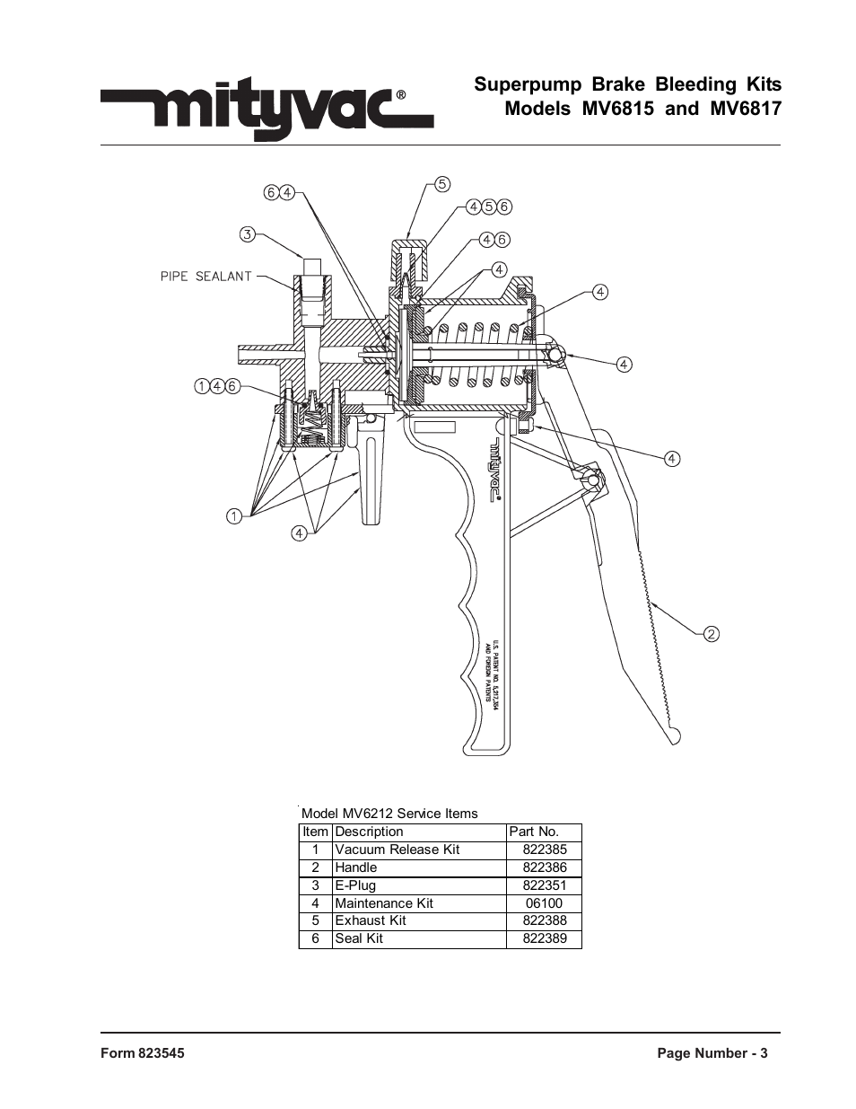 Mityvac MV6817 SUPERPUMP BRAKE BLEEDING KITS User Manual | Page 3 / 17