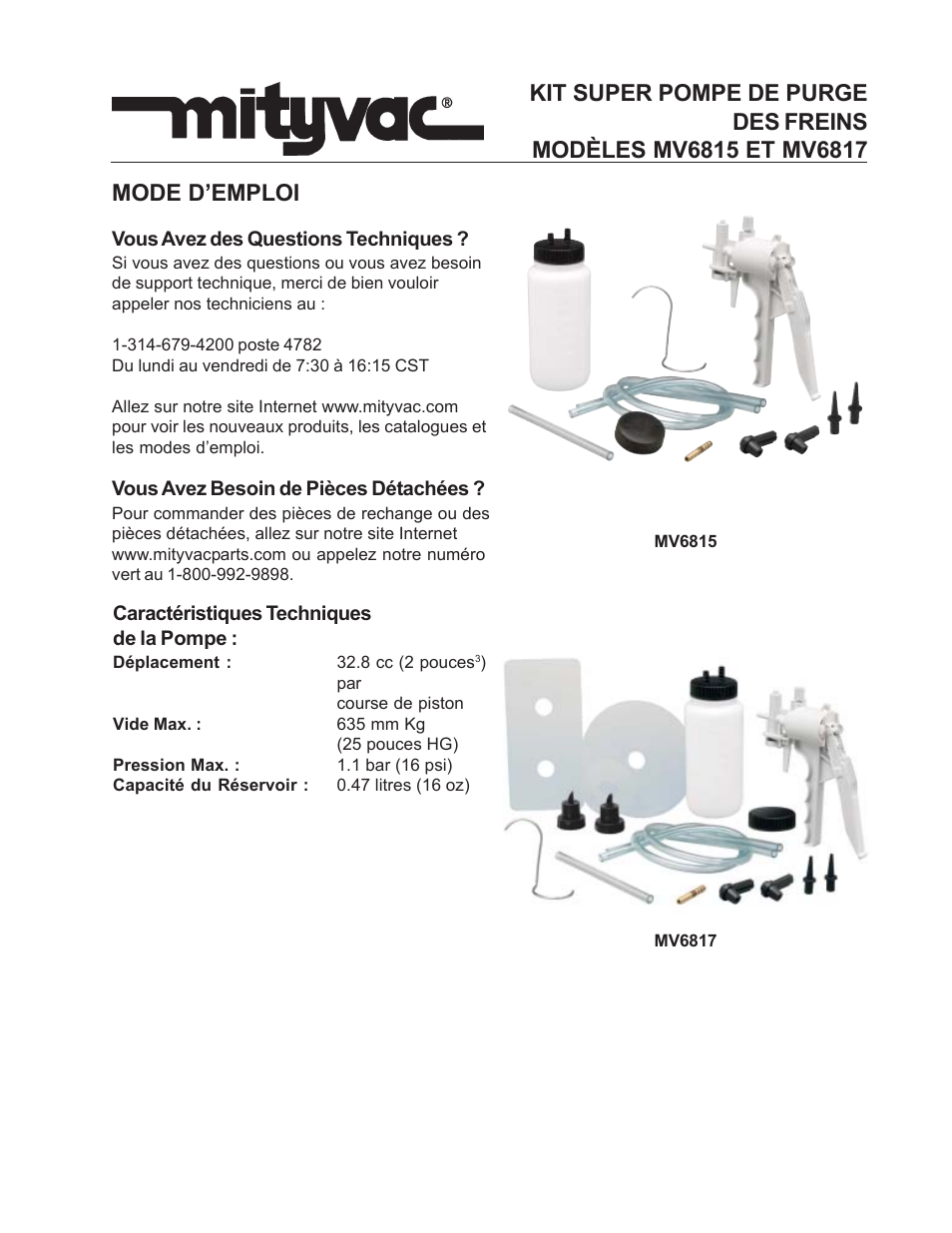 Mityvac MV6817 SUPERPUMP BRAKE BLEEDING KITS User Manual | Page 5 / 17