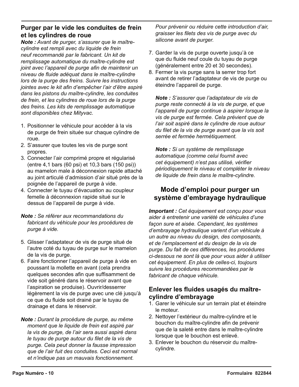 Mityvac MV6830 VACUUM BRAKE BLEEDER User Manual | Page 10 / 24