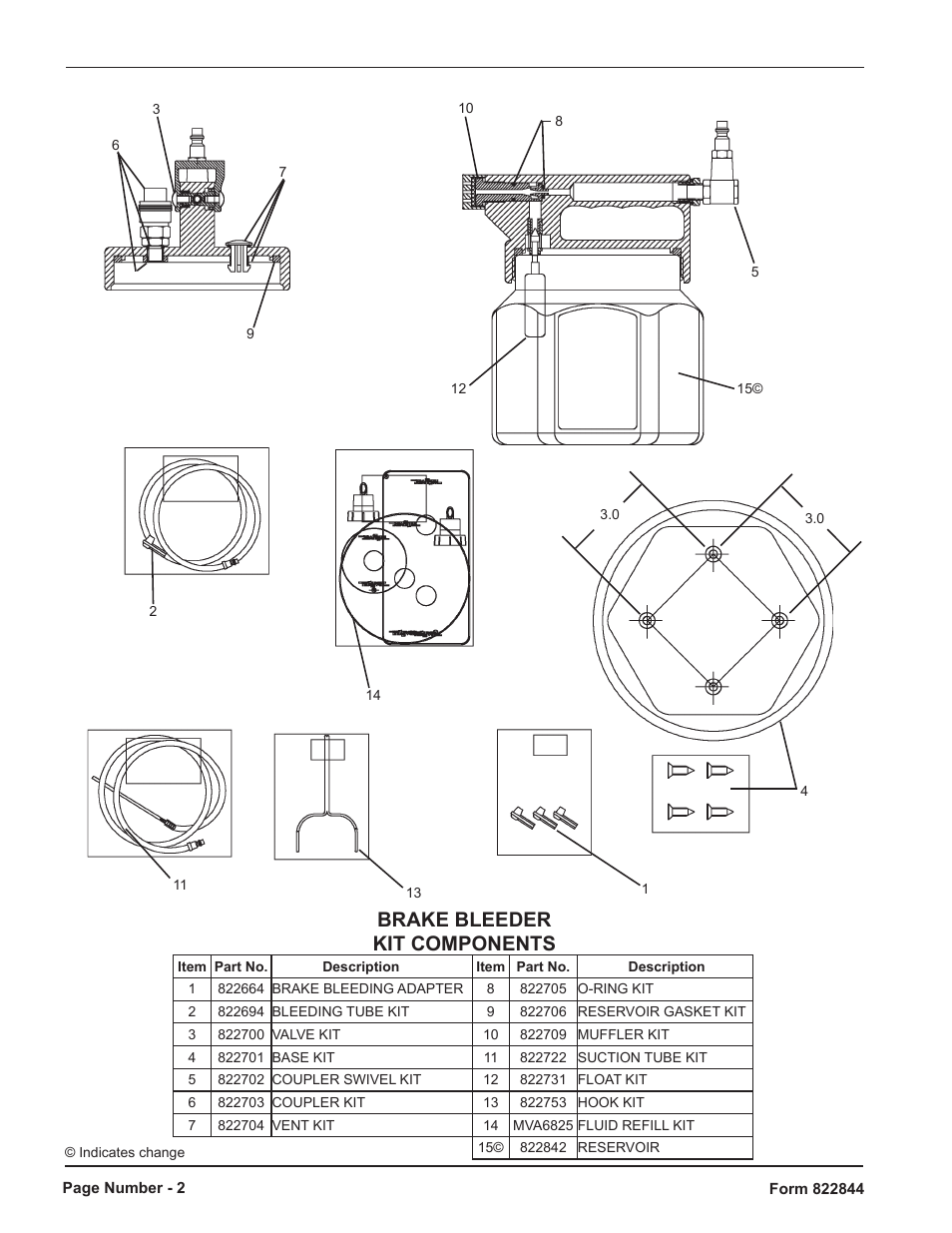 Brake bleeder kit components | Mityvac MV6830 VACUUM BRAKE BLEEDER User Manual | Page 2 / 24