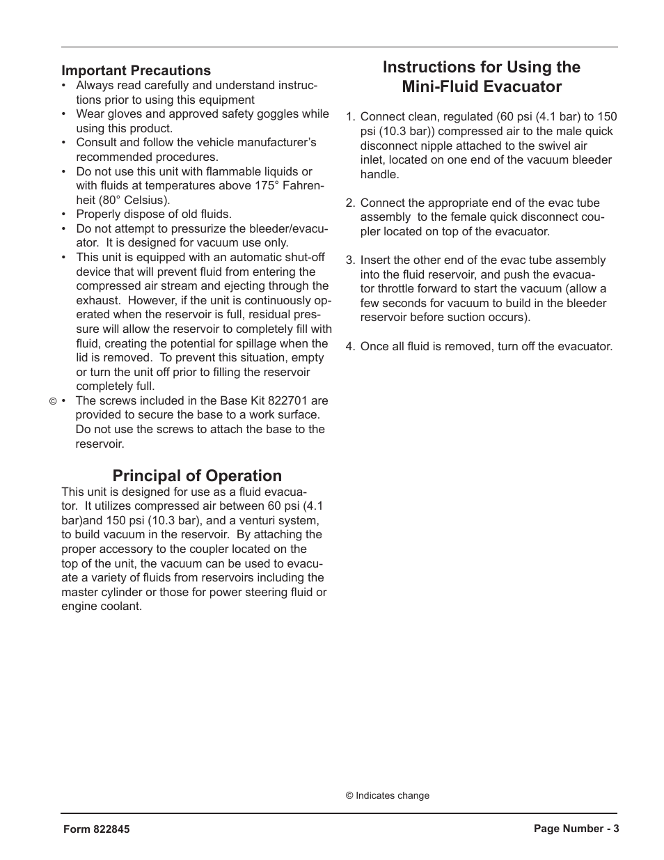 Principal of operation, Instructions for using the mini-fluid evacuator | Mityvac MV7430 MINI FLUID EVACUATOR User Manual | Page 3 / 16