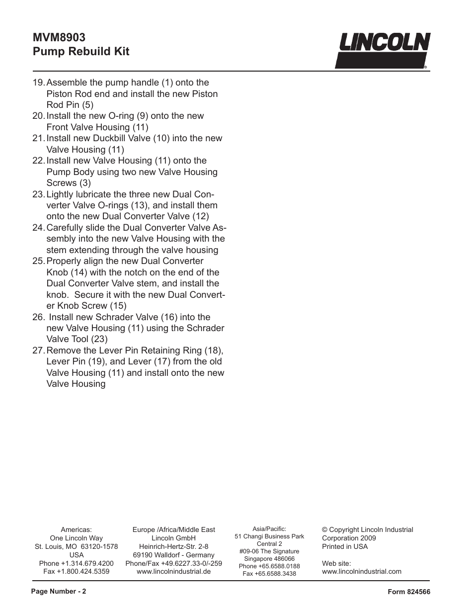 Mvm8903 pump rebuild kit | Mityvac MVM8903 Pump Rebuild Kit User Manual | Page 2 / 2