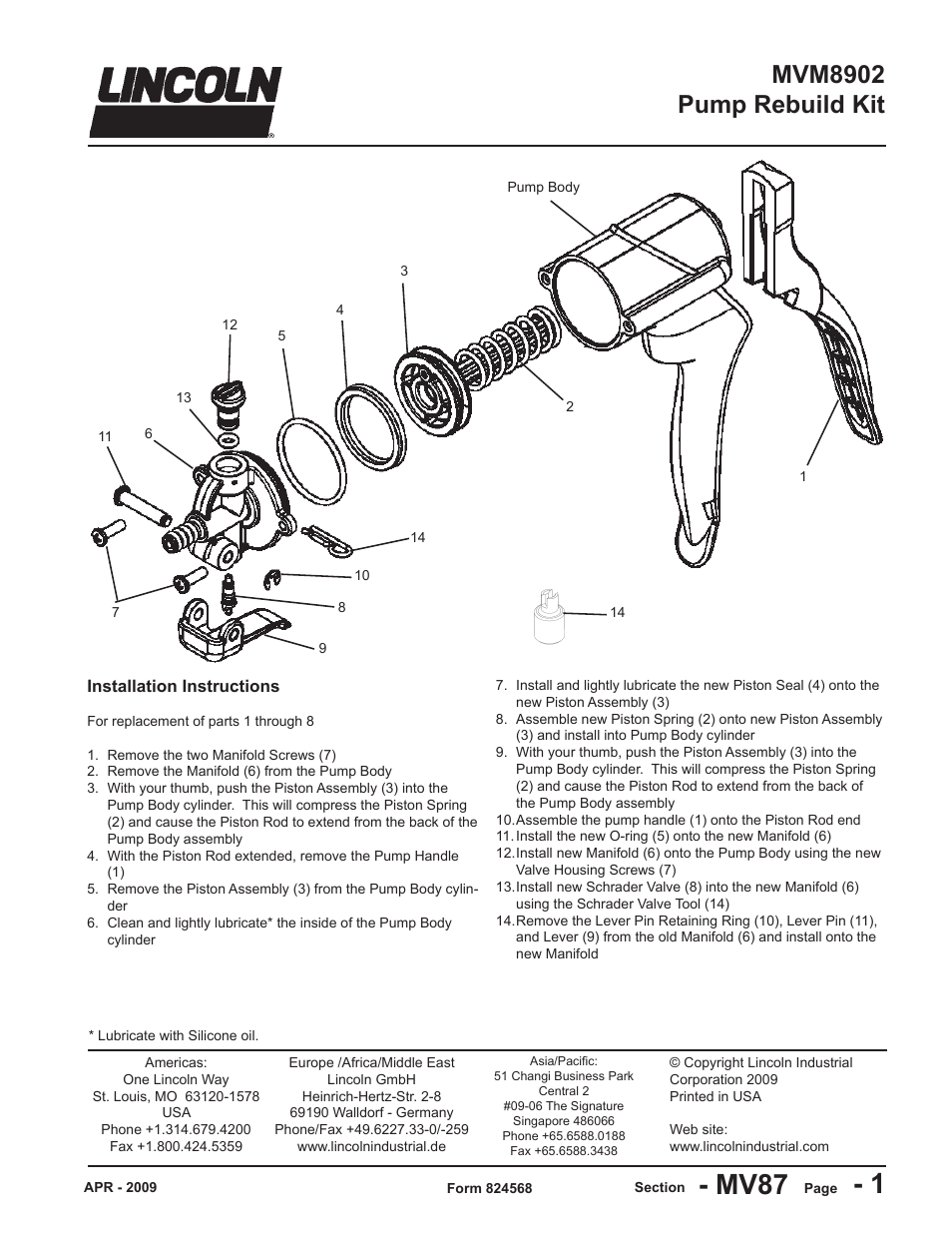 Mityvac MVM8902 Pump Rebuild Kit User Manual | 1 page