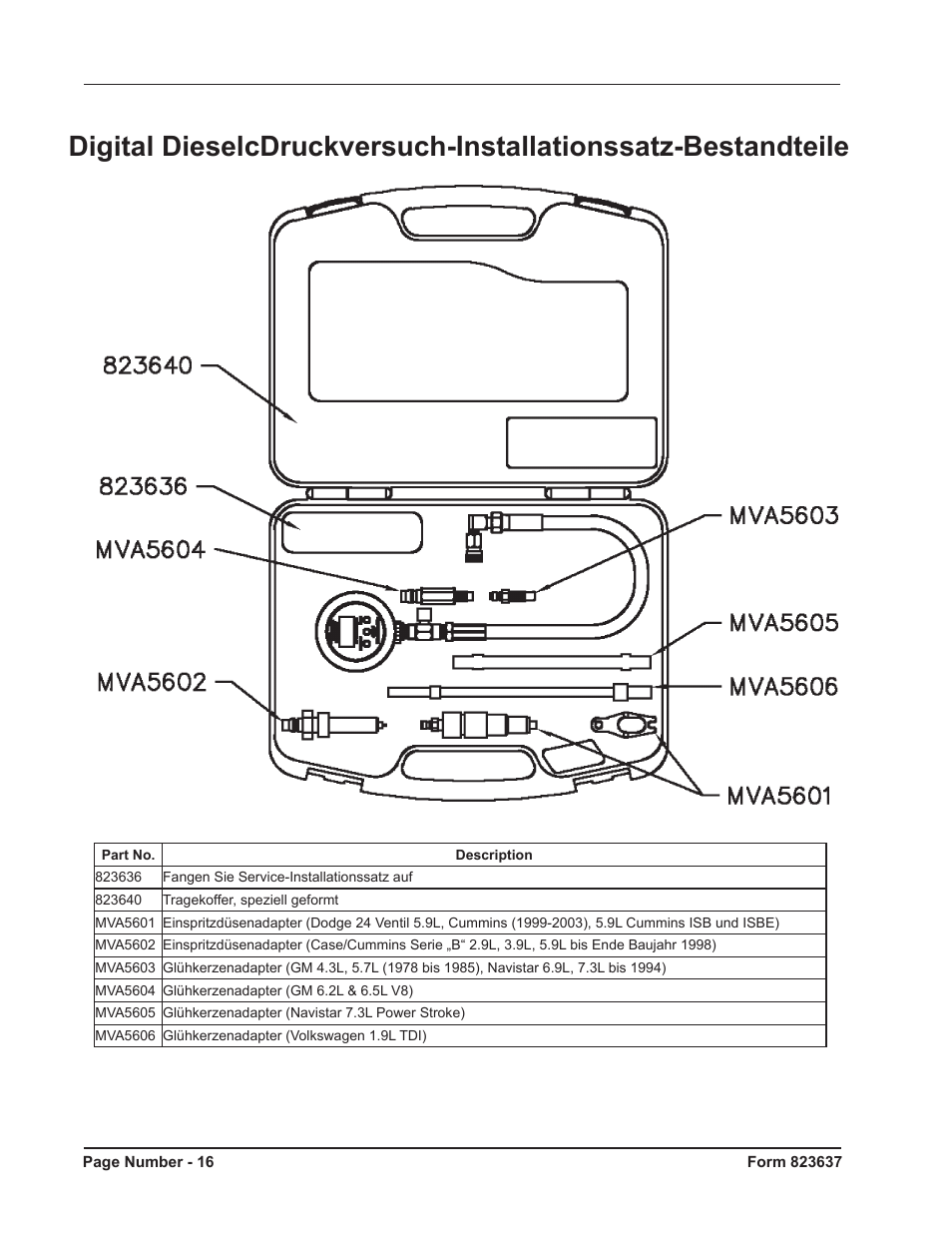 Mityvac MV5535 Digital Diesel Compression Test Kit User Manual | Page 16 / 28