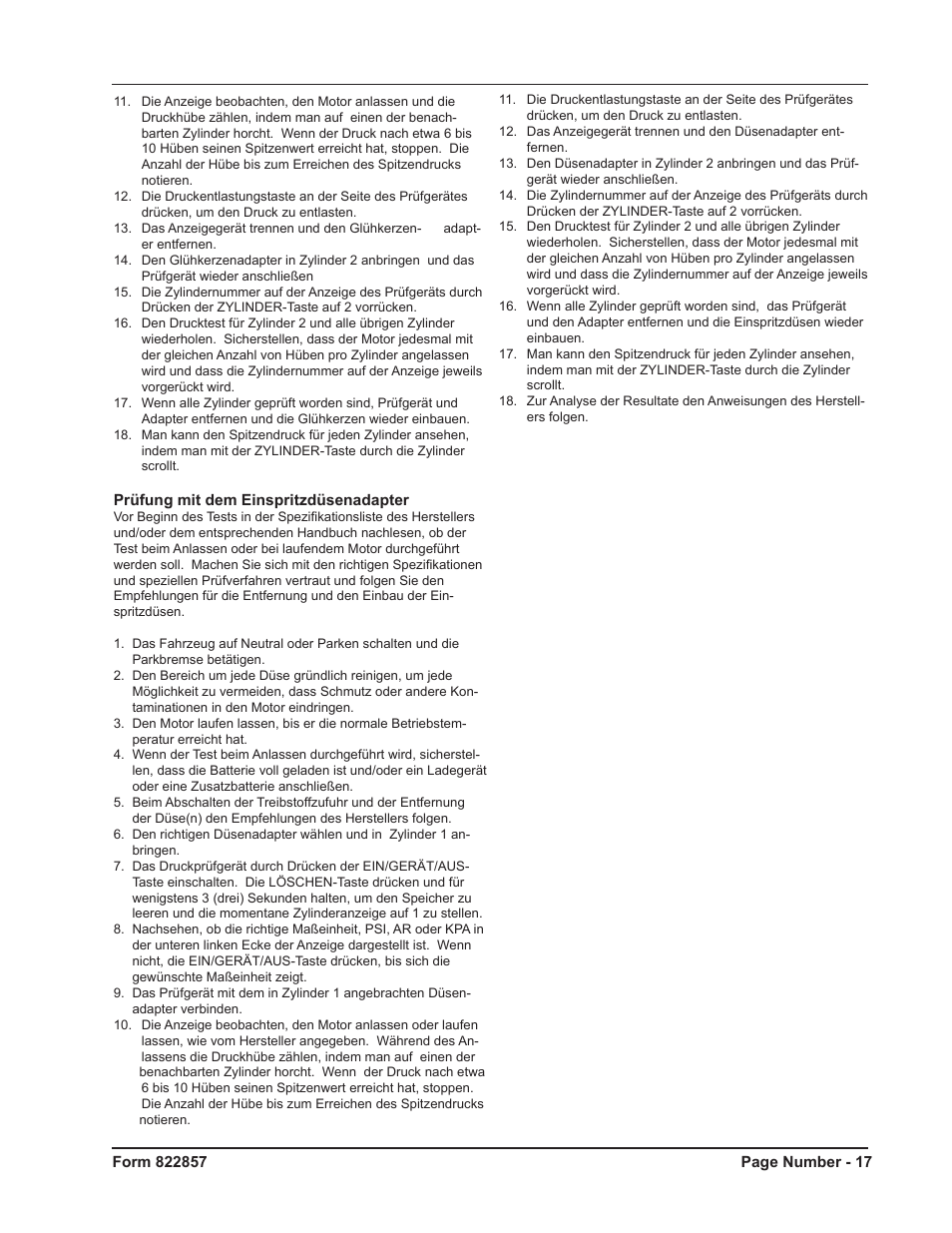 Mityvac MV5536 Digital Diesel Compression Tester User Manual | Page 17 / 24