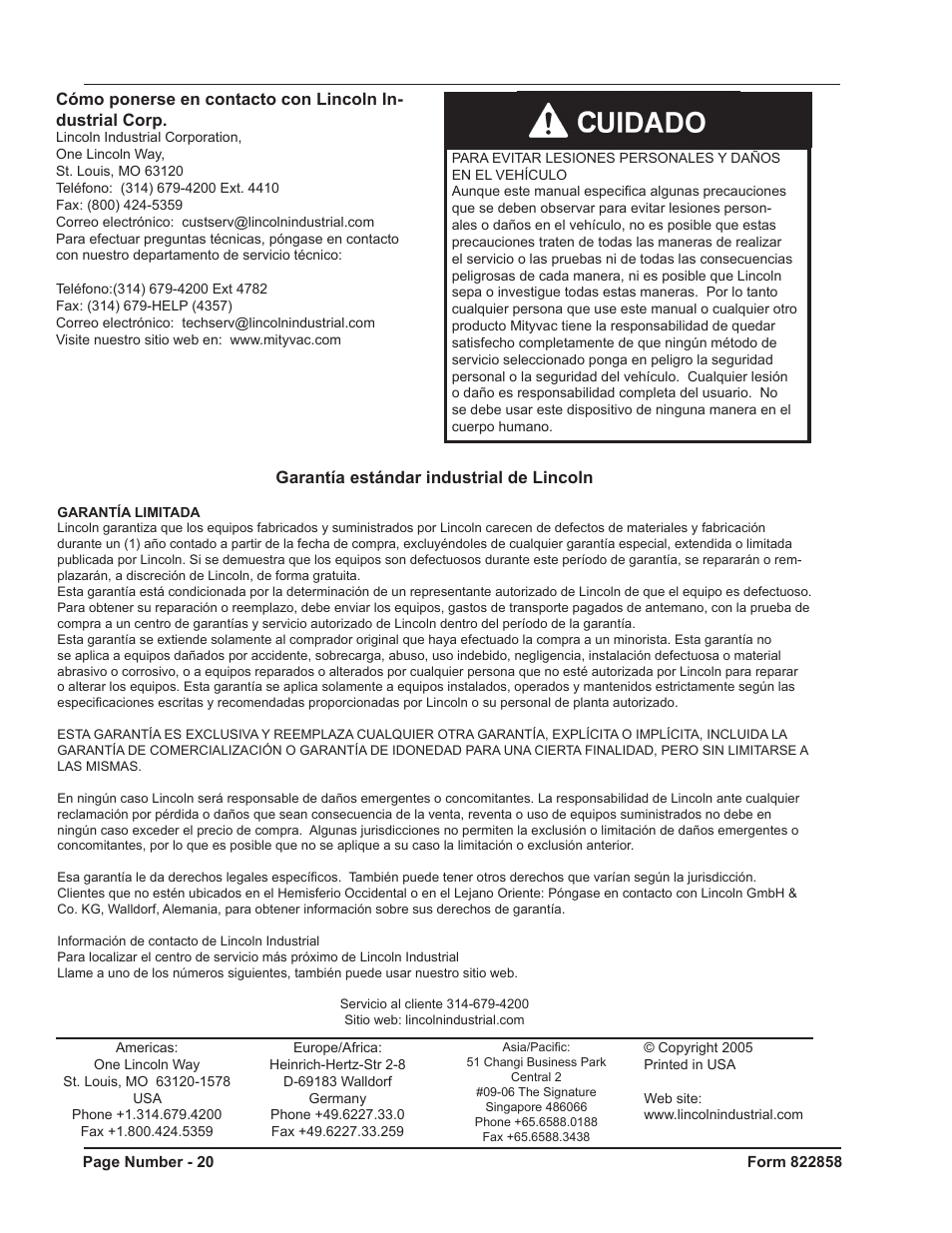 Mityvac MV5534 Analog Diesel Compression Tester User Manual | Page 20 / 20