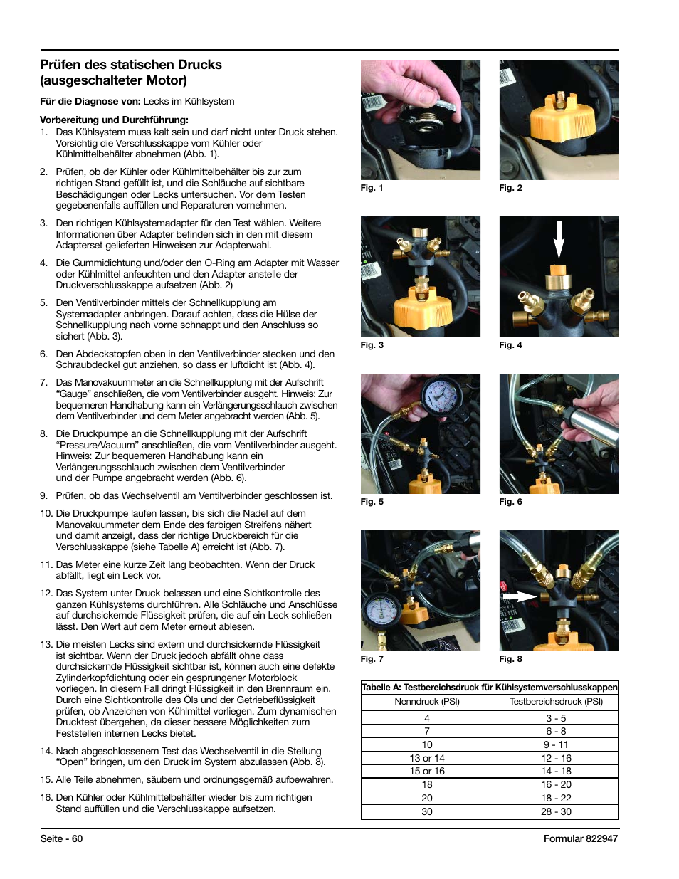 Mityvac MV4525 COOLING SYSTEM TEST & REFILL KIT User Manual | Page 60 / 70