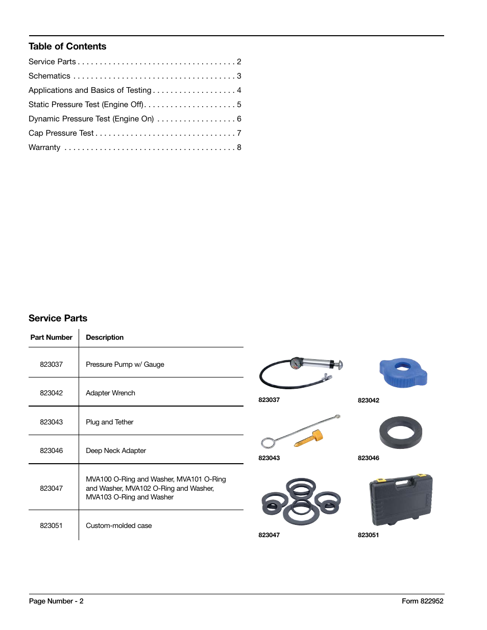 Mityvac MV4530 COOLING SYSTEM PRESSURE TEST KIT User Manual | Page 2 / 28