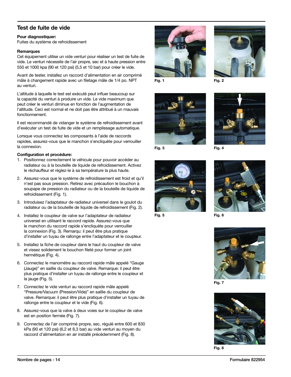 Test de fuite de vide | Mityvac MV4535 COOLING SYSTEM AIREVAC KIT User Manual | Page 14 / 24
