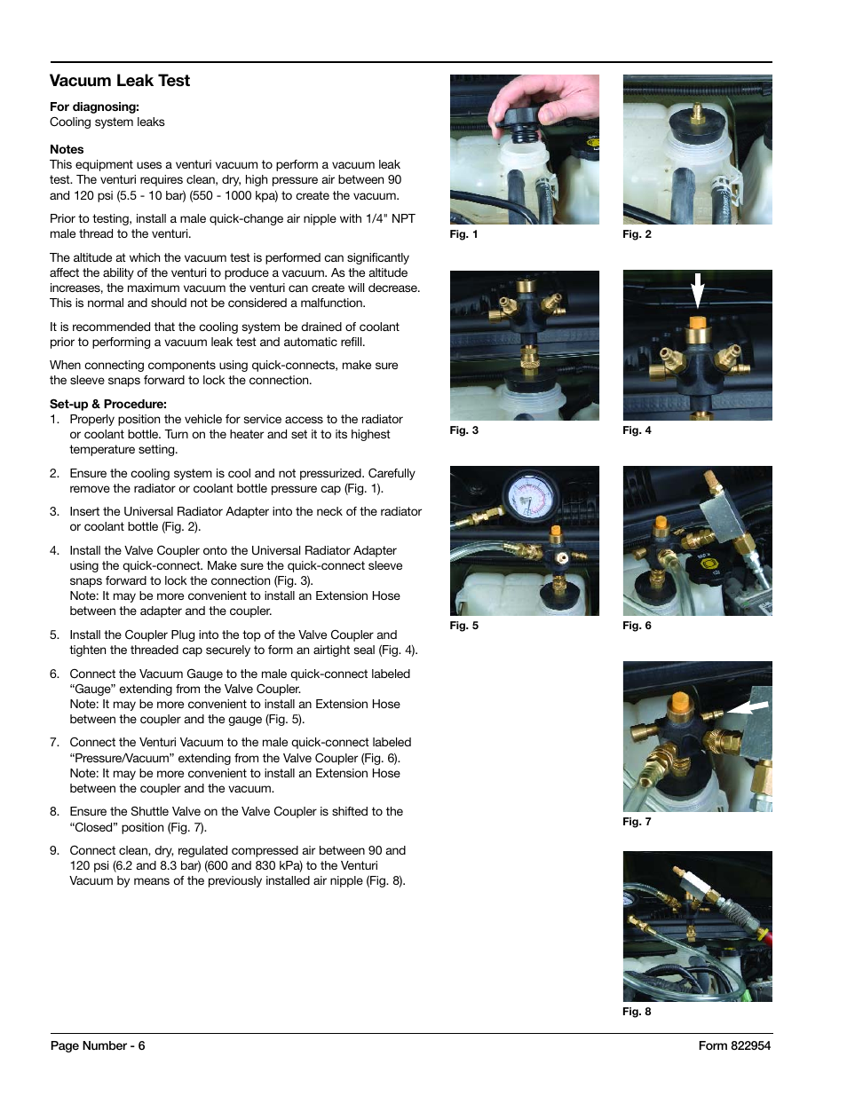 Vacuum leak test | Mityvac MV4535 COOLING SYSTEM AIREVAC KIT User Manual | Page 6 / 24