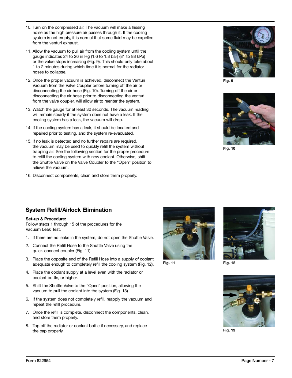 System refill/airlock elimination | Mityvac MV4535 COOLING SYSTEM AIREVAC KIT User Manual | Page 7 / 24