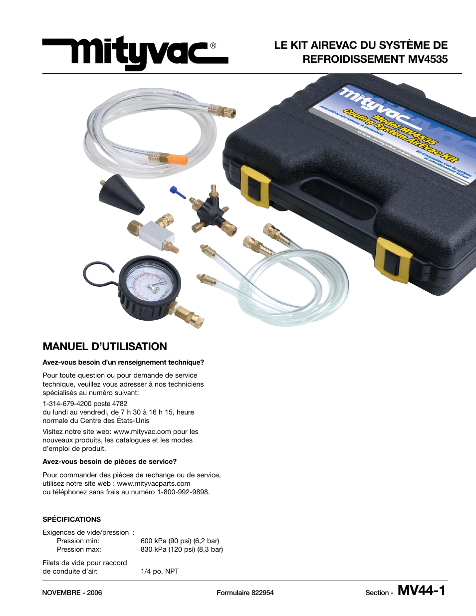 Mv44-1 | Mityvac MV4535 COOLING SYSTEM AIREVAC KIT User Manual | Page 9 / 24