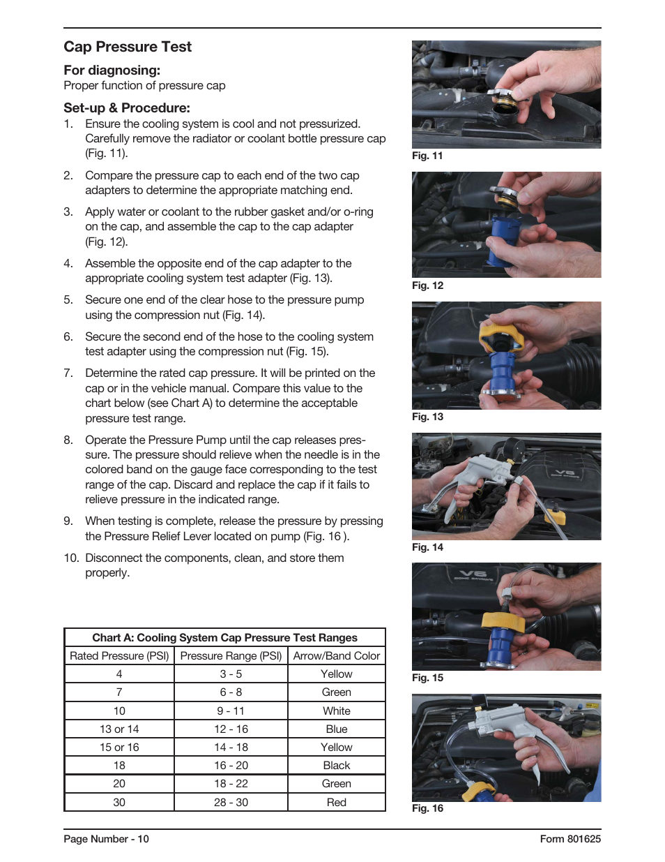 Cap pressure test | Mityvac MV4560 COOLING SYSTEM TEST KIT User Manual | Page 10 / 40