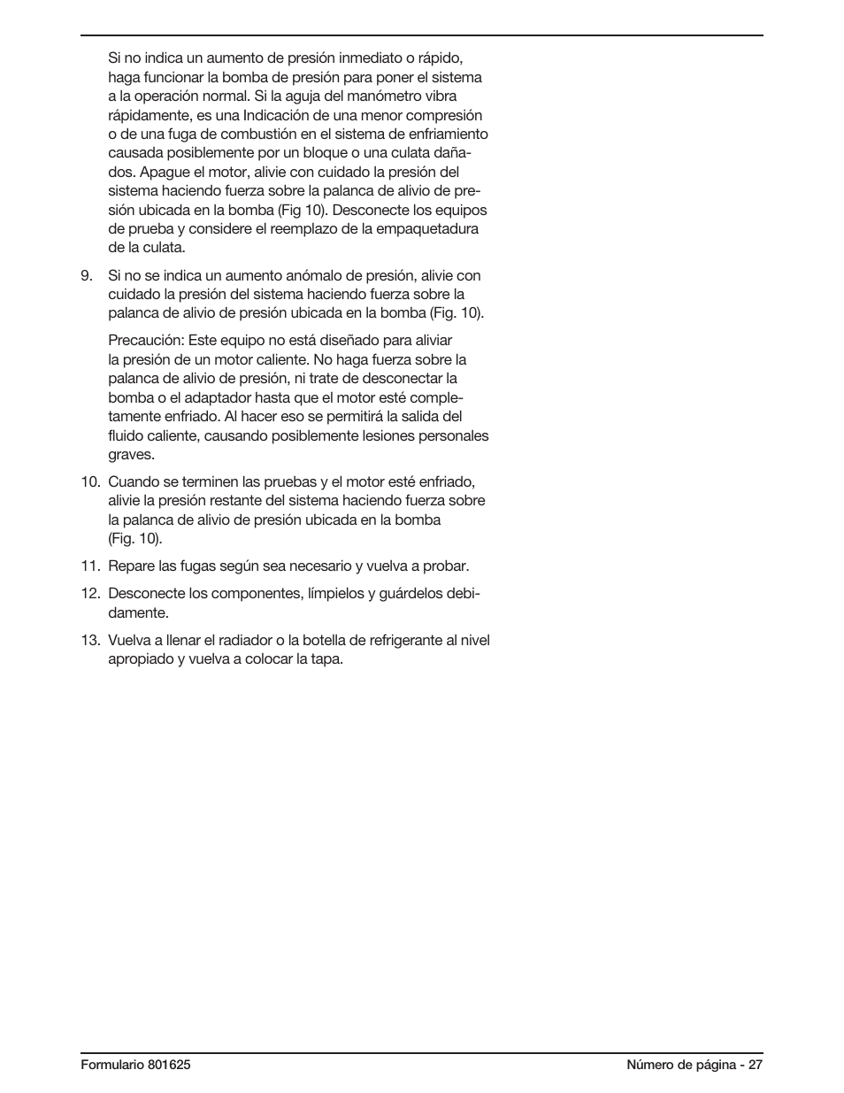 Mityvac MV4560 COOLING SYSTEM TEST KIT User Manual | Page 27 / 40